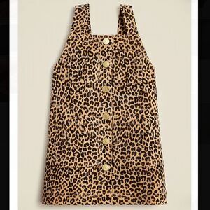 NWT J. Crew Crewcuts Girl’s Corduroy Leopard Button Front Dress Size 4